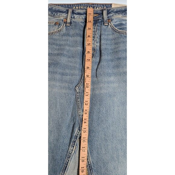 American Eagle Denim Midi skirt Womens Vintage Iconic Size 6 Denim Waistband - Picture 7 of 9